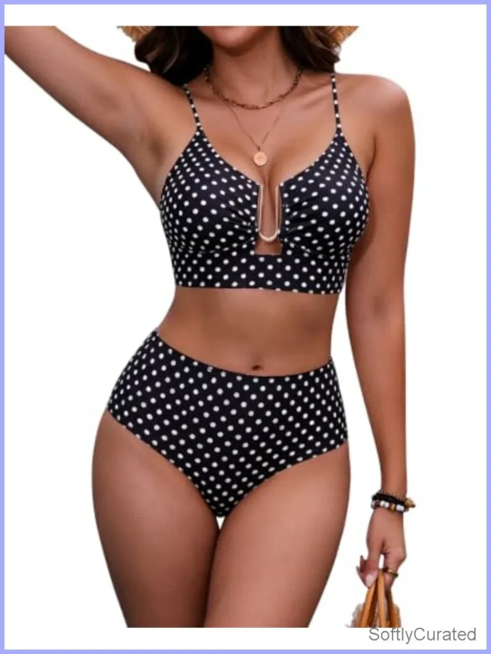 High Waist Bikini Set Tummy Control Push Up Two Piece Swimsuit